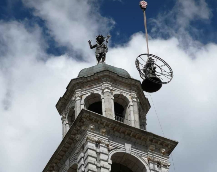 A Clusone la Basilica è senza campane per restauri, torneranno ad ottobre