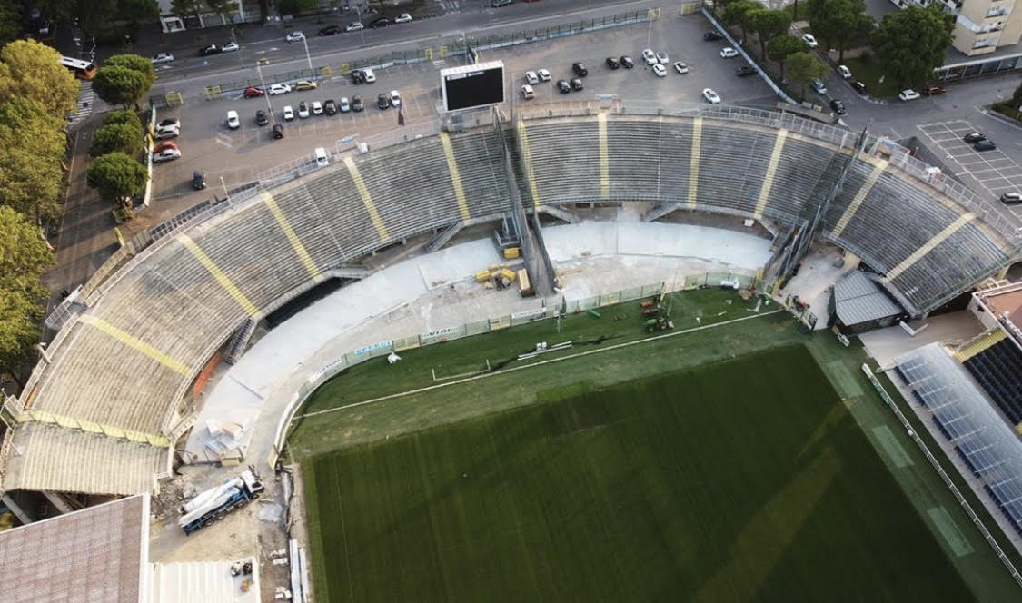 Avanti con i lavori al Gewiss Stadium: cambia look anche la Curva Morosini