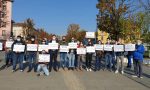 Il flash mob della Lega: «Maggiore sicurezza e stop al degrado nel centro di Bergamo»