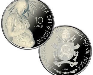 La moneta da 10 euro del Vaticano, opera di Luigi Oldani