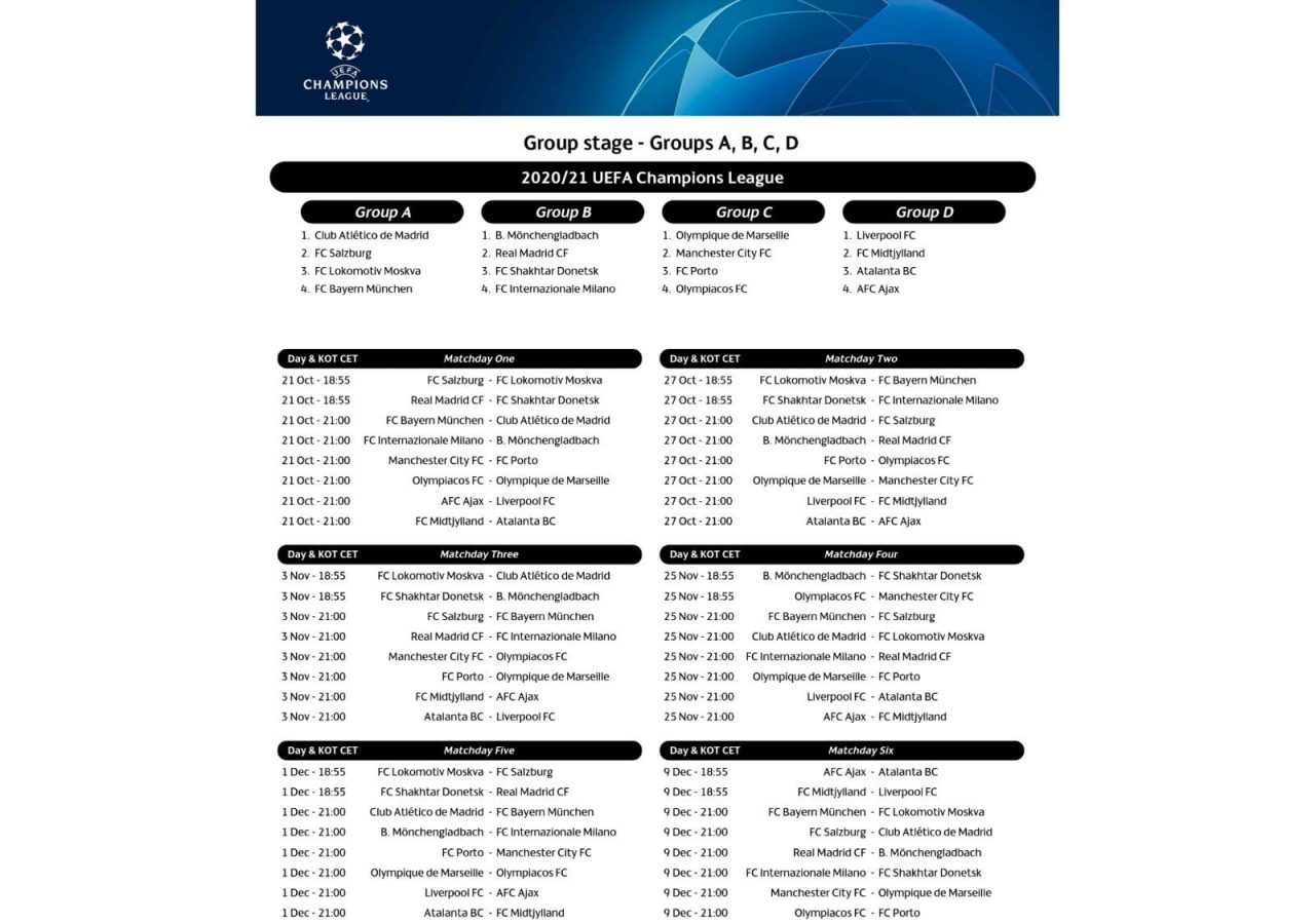 Champions League, ecco il calendario: si parte dalla Danimarca, si chiude ad Amsterdam