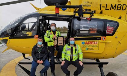 L'elissoccorso di Bergamo vola con plasma e globuli rossi per assistere chi ha un trauma