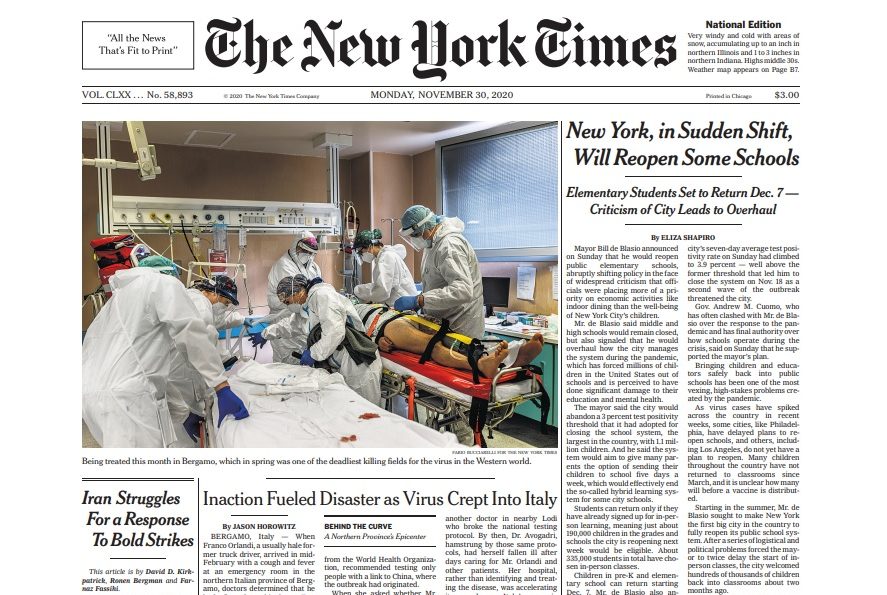 Il New York Times ha ricostruito il dramma di Bergamo e gli errori nella gestione del Covid