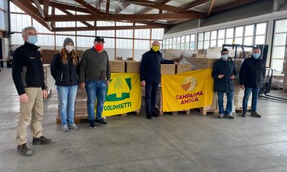 Operazione solidarietà di Coldiretti Bergamo: distribuite 25 tonnellate di prodotti