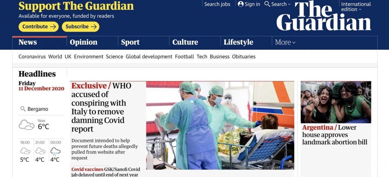 Il Guardian racconta lo scontro tra Procura di Bergamo e Oms sul piano pandemico