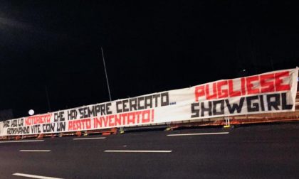 Lo striscione della Curva Nord contro l'ex pm Carmen Pugliese dopo una sua ospitata in tv