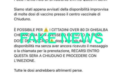 Fake news sui vaccini a Chiuduno, l'Asst: «Non presentatevi al centro senza convocazione»