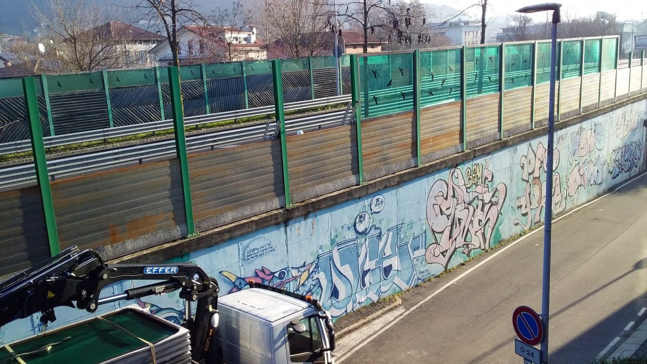Sono ripresi i lavori di sostituzione delle barriere fonoassorbenti a Valtesse