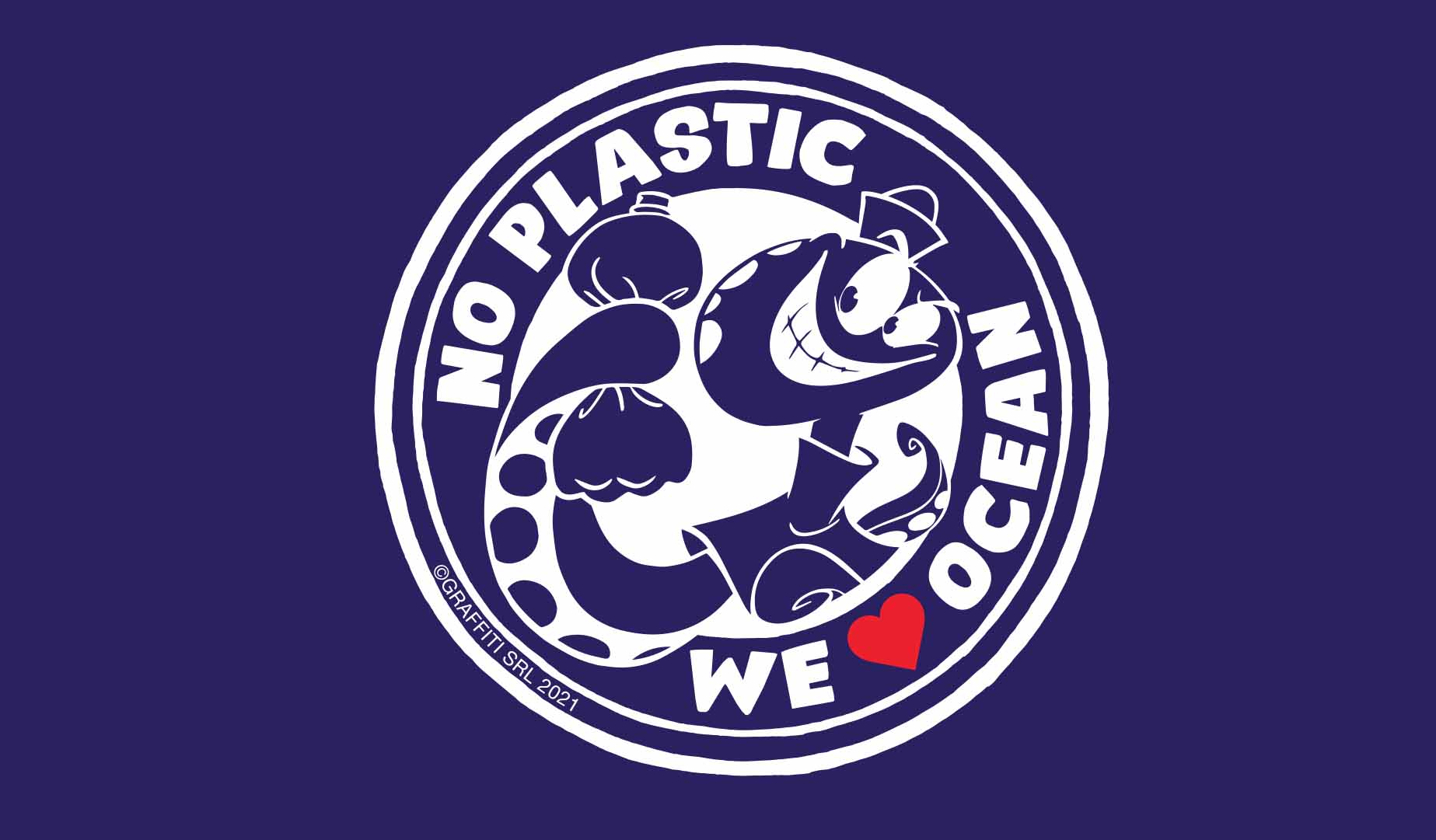 H2OTeam_No plastic We love Ocean 2021_negativo