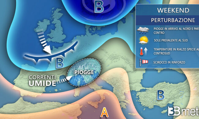 Stop al freddo invernale, ma il fine settimana si preannuncia all’insegna del maltempo