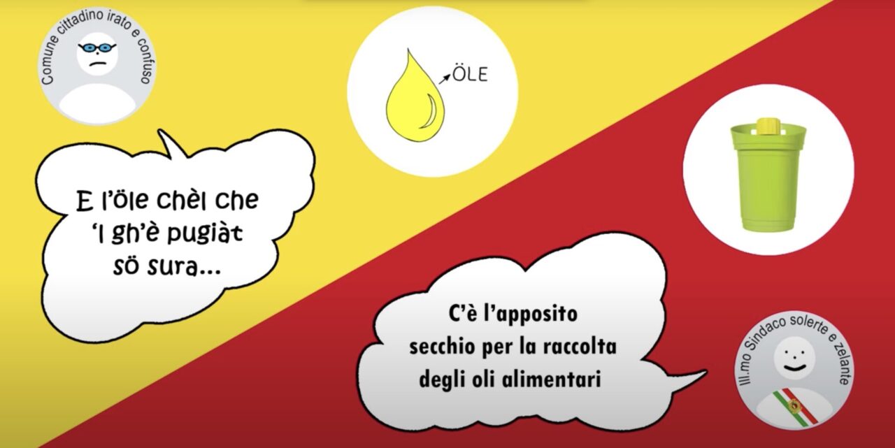 Il Bepi, cantando col sindaco Gori, chiarisce (in un video) i dubbi sulla raccolta differenziata