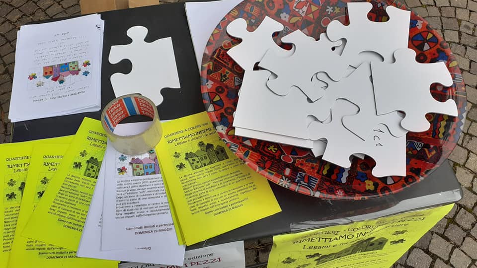 Tutto pronto a Longuelo per “Quartiere a colori”: un maxi puzzle in Largo Quarenghi
