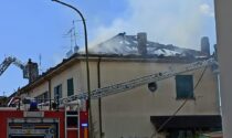 Incendio alla Bagina, a Dalmine: distrutto il tetto di una palazzina, ma nessun ferito