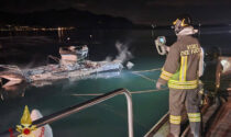 Incendio a Predore: completamente distrutta un'imbarcazione. Nessun ferito