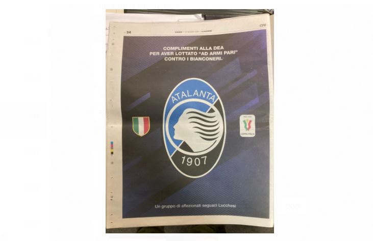 Dei tifosi toscani hanno comprato una pagina de La Nazione per ringraziare la Dea