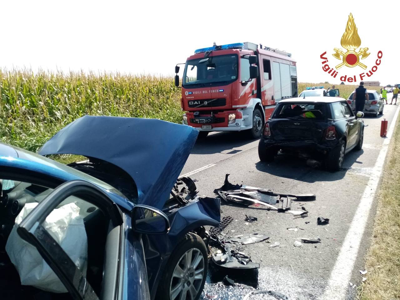 maxi tamponamento a martinengo tre auto coinvolte cinque le persone ferite prima bergamo