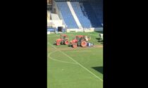 Gewiss Stadium, il video dei lavori di rifacimento del campo. Finiti per la Fiorentina