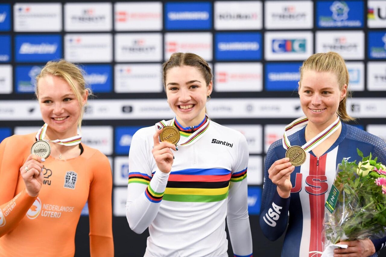 Mondiali di ciclismo su pista a Roubaix: Martina Fidanza conquista l’oro nello scratch