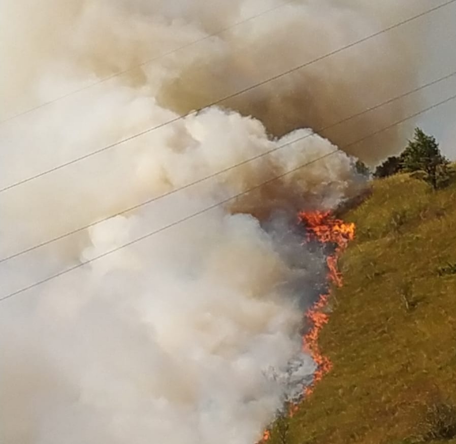 Le immagini dell’incendio fra Ponte Nossa e Premolo, in azione i Vigili del Fuoco