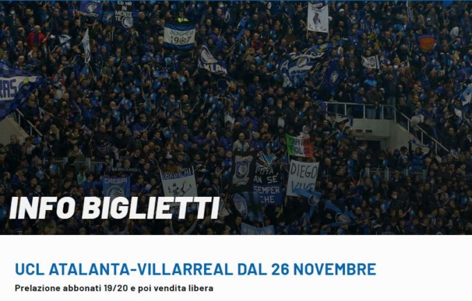 Il giorno dell’Immacolata arriva il Villarreal: biglietti in vendita domani, vietato mancare