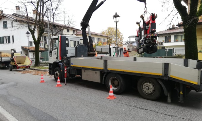 Erano malati, abbattuti cinque tigli storici a Mozzanica (in via Roma)