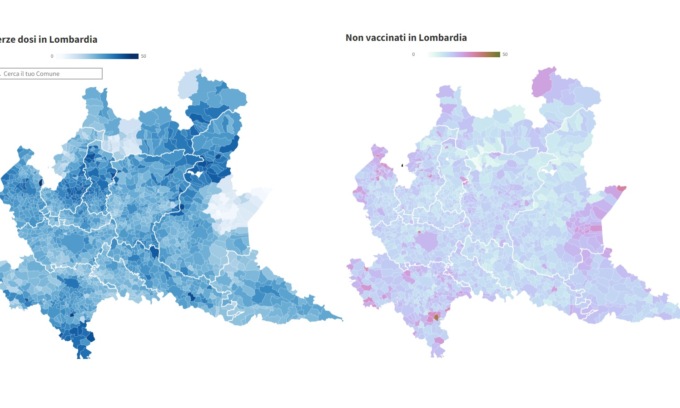 La mappa interattiva che mostra l’andamento delle terze dosi anti-Covid in Lombardia