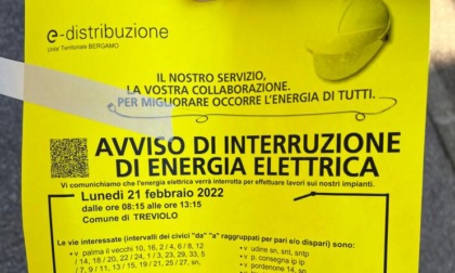 «Il 21 febbraio interruzione dell'elettricità a Treviolo», ma l'avviso è affisso a Bergamo