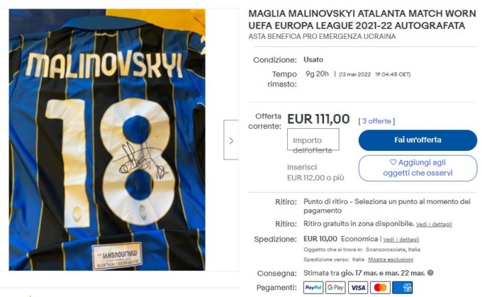 Un’altra iniziativa della famiglia Malinovskyi: 15 maglie all’asta per aiutare l’Ucraina