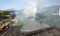 Scoppia un incendio nella ex Reggiani: a fuoco il materiale abbandonato nello stabile