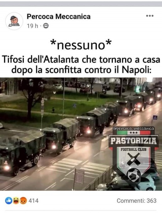 Foto dei camion dell’Esercito con le bare usata (di nuovo) contro gli atalantini, Belotti querela