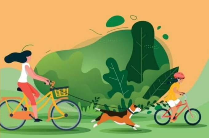Ciclista con cane al guinzaglio in locandina: gli animalisti diffidano quattro sindaci