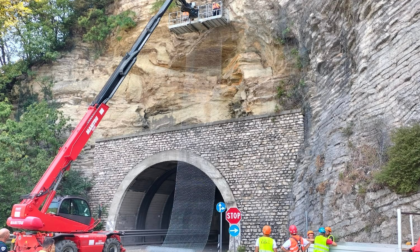 Riaperta dopo la frana l’ex strada statale 470 della Val Brembana