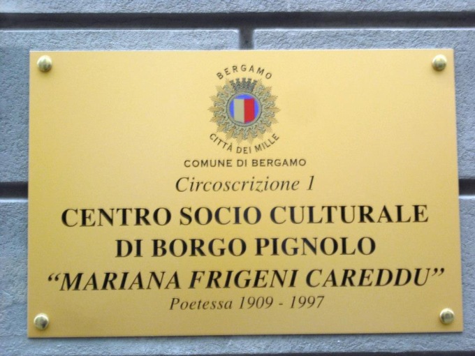 Targa alla scrittrice Frigeni Careddu rimossa dal Centro Culturale di Pignolo, la Lega: «Sia rimessa al suo posto»