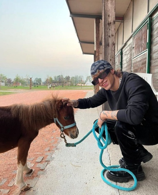 Visita inaspettata a Zanica: il cantante Irama s’è innamorato dei pony de La Rosa Bianca