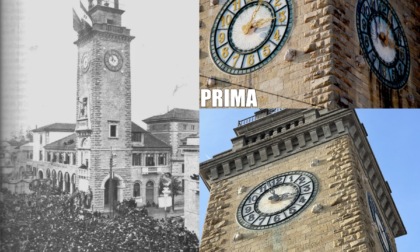 Il colore dell'orologio della Torre dei Caduti, il Comune di Bergamo difende il restauro