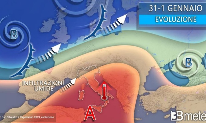 Il 2023 parte sotto il segno dell’anticiclone africano: qualche pioggia ma niente freddo
