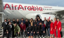 Quattordici ex calciatori all'aeroporto di Orio (c'era pure Totti). Ecco le foto