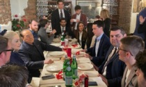 Silvio Berlusconi a pranzo con i giovani di Forza Italia a Bergamo