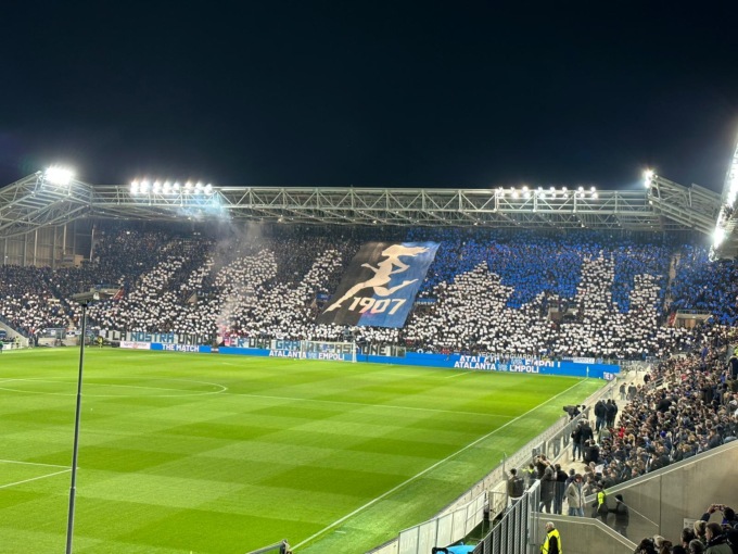Coreografia con Città Alta e sostegno incessante: bella serata al Gewiss Stadium