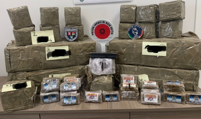 Osio Sotto, trovati 61 chili di hashish (grazie anche al cane Tenai) in un box di via Diaz
