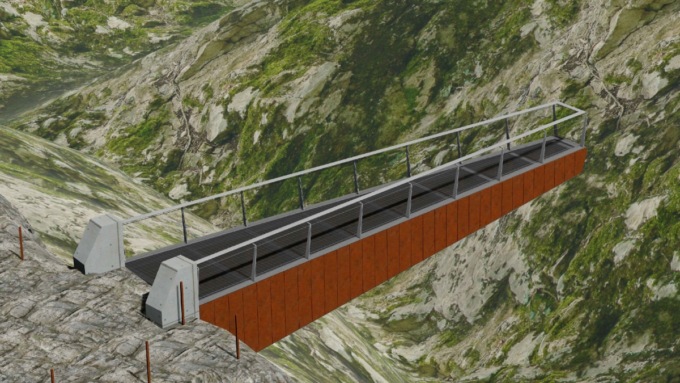 A Dossena arriva anche una passerella sulla Val Parina: 16 metri a strapiombo sulla falesia