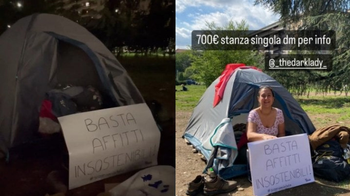Ilaria Lamera, la studentessa di Alzano che dorme in tenda a Milano: «Affitti insostenibili»