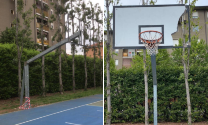 Il canestro ormai assente e l’odore dei rifiuti: basket a rischio al parco Ardens