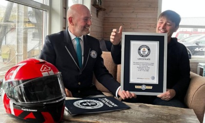 Acerbis, è... Guinness World Records! Da Albino a Capo Nord con un solo pieno