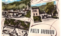 Una collezione di ricordi dal volume "Saluti da Piazza Brembana", con cartoline d'epoca