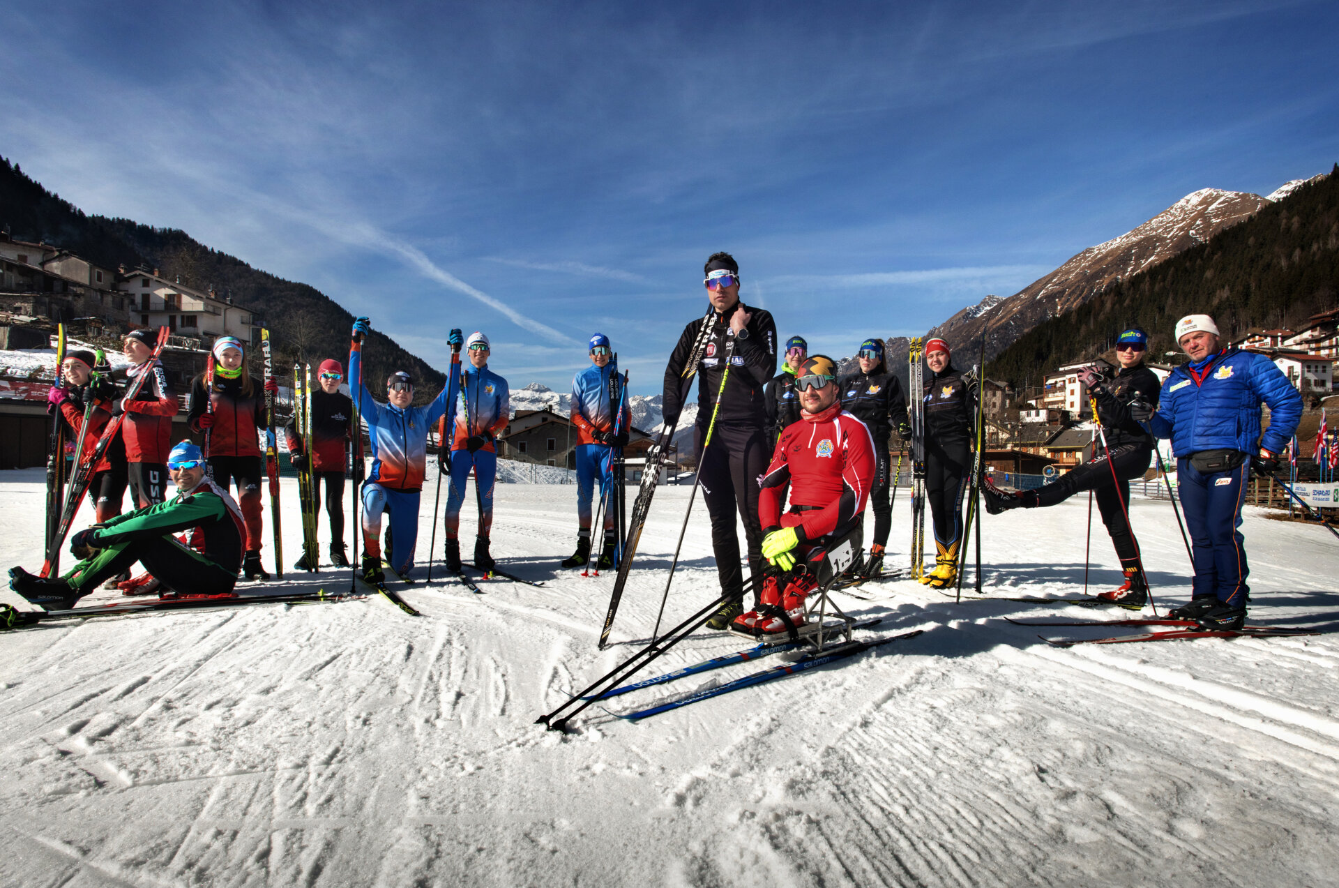 I campioni paralimpici e gli sciatori di Clusone