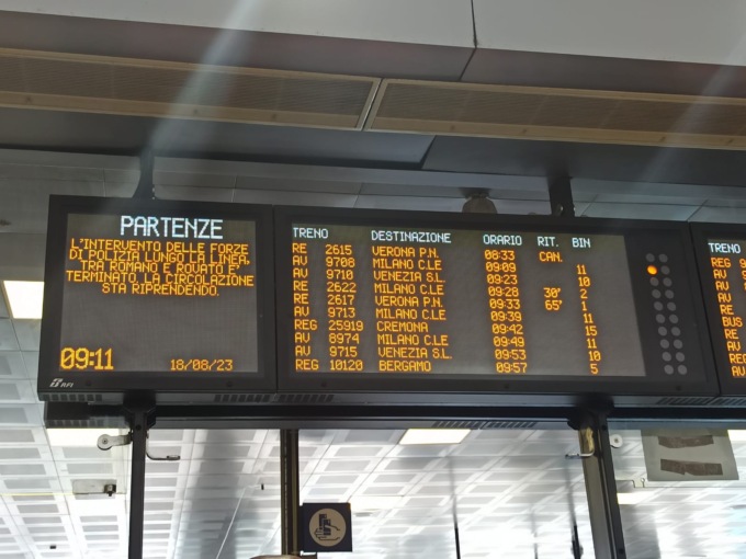 Una ventina di treni cancellati e soppressi parzialmente: è l’effetto dello sciopero