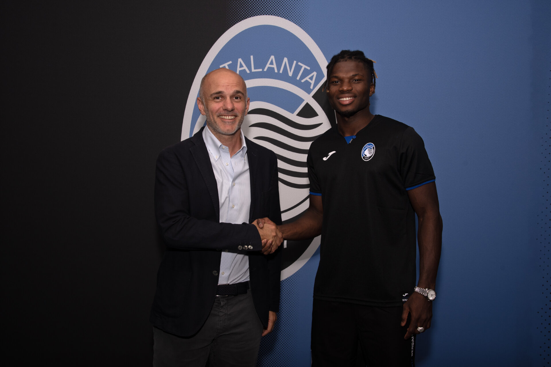 El BilalTouré con Luca Percassi