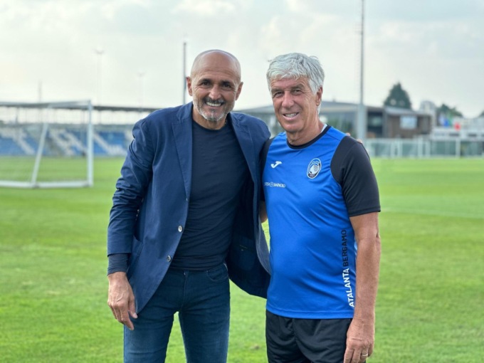 Il ct dell’Italia Spalletti in visita a Zingonia: sorrisi e chiacchiere con Gasperini