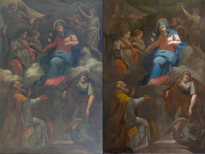 Restaurata, la pala della chiesa di Torre Boldone è tornata a casa
